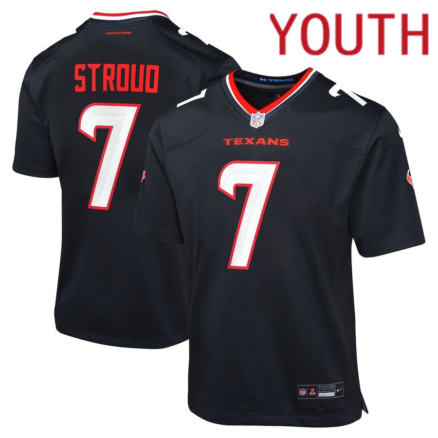 Youth Houston Texans #7 C.J. Stroud Nike Navy Game NFL Jersey->youth nfl jersey->Youth Jersey